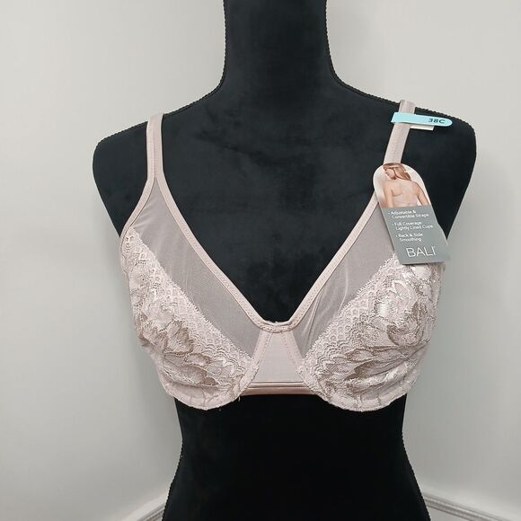 Bali Women's One Smooth U Lace Minimizer Bra Underwire Bras Full-Coverage 38C - Picture 5 of 12